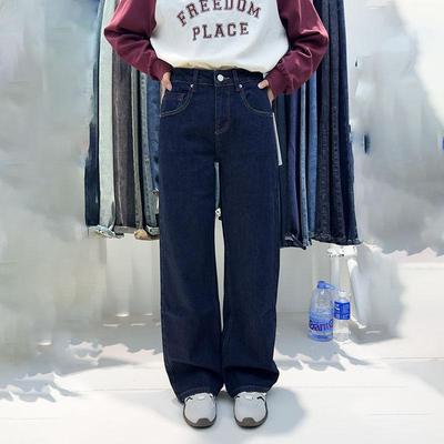 加绒2025牛仔直筒长裤