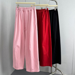 MACQNF 2025秋季新款21270宽松时尚直筒显瘦个性松紧腰大阔腿裤MQ