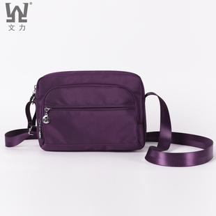 文力斜挎包2024新款牛津尼龙中老年妈妈休闲轻便旅行买菜生意小包