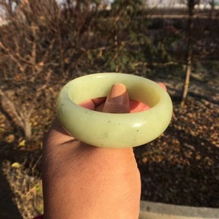 新疆天然和田玉若羌黄玉手镯黄口玉镯女镯带糖色小码女款52