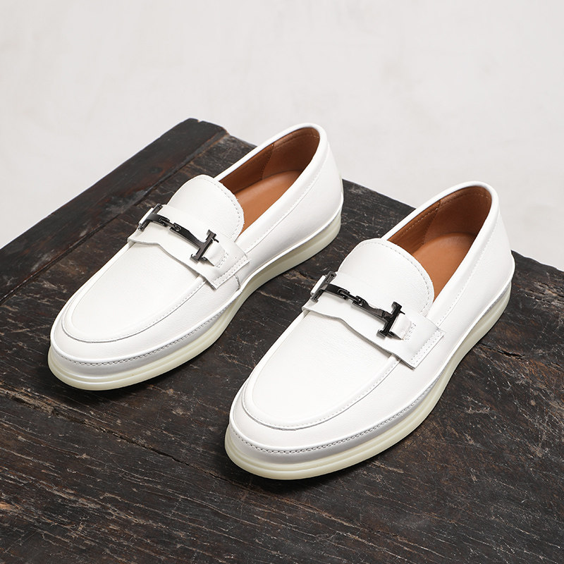 夏季男士真皮乐福鞋白色软皮软底舒适透气套脚驾车休闲豆豆鞋,流行男鞋,乐福鞋（豆豆鞋）,淘宝优惠券,粉丝福利购,淘宝优惠卷