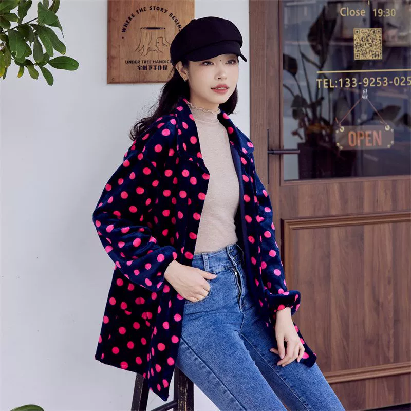 5钻法兰绒罩衣成人绝美厚工作服韩版时尚翻领无帽防寒保暖绒围裙
