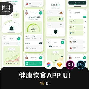 健康饮食APP应用界面设计UI套件设计素材figma模板psd源文件