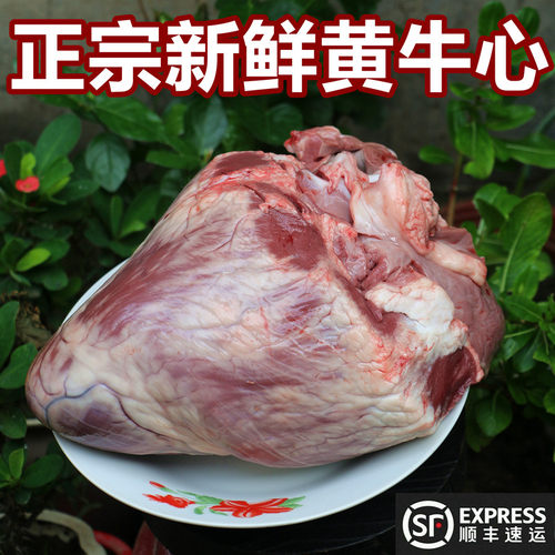 新鲜牛心 生牛心 现杀农家放养土黄牛 一个牛心5斤左右，22元一斤