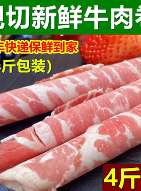 现切牛肉卷4斤装牛肉片 250g 新鲜黄牛肉雪花吊龙上脑牛肉涮火锅