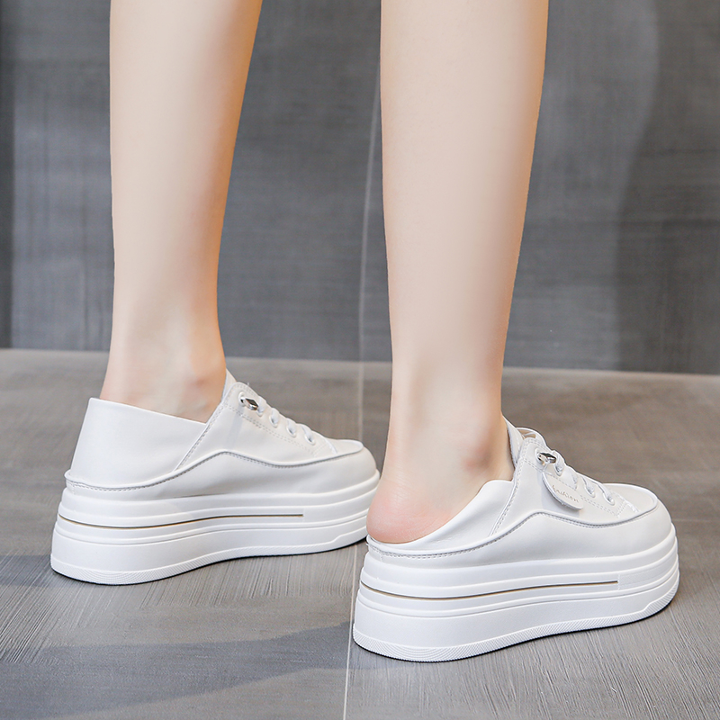 34小码配裙子厚底免系带小白鞋女软底轻便休闲板鞋子