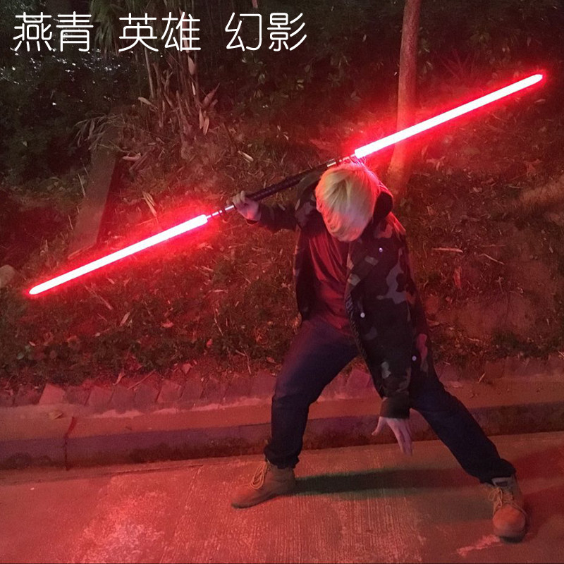YANQING 광선 검 스타 워즈 팬텀 체성 감각 픽셀 개폐식 색상 변경 레이저 칼 금속 싸우는 장난감 선물