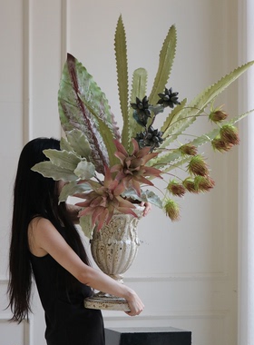 米子家居法式复古仿真花艺花瓶摆件客厅插花别墅餐桌花轻奢高级感