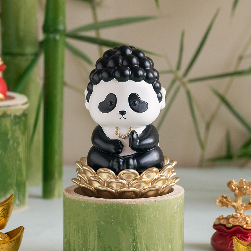 米子家居熊猫治愈系摆件