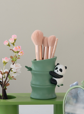 雅子家创意熊猫托盘入口入口钥匙收纳饰品客厅家装收纳架