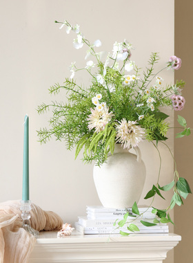 米子家居粉色精致仿真花束假花花瓶客厅插花摆件手捧花餐桌装饰品