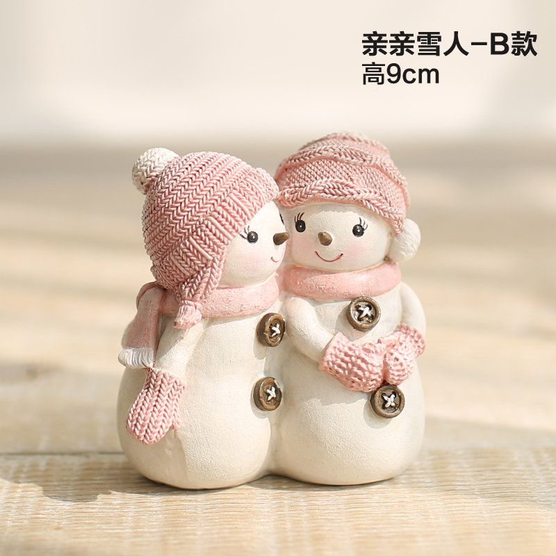 米子家居 欧式暖心可爱树脂装饰工艺品客厅摆设 结婚礼物雪人摆件