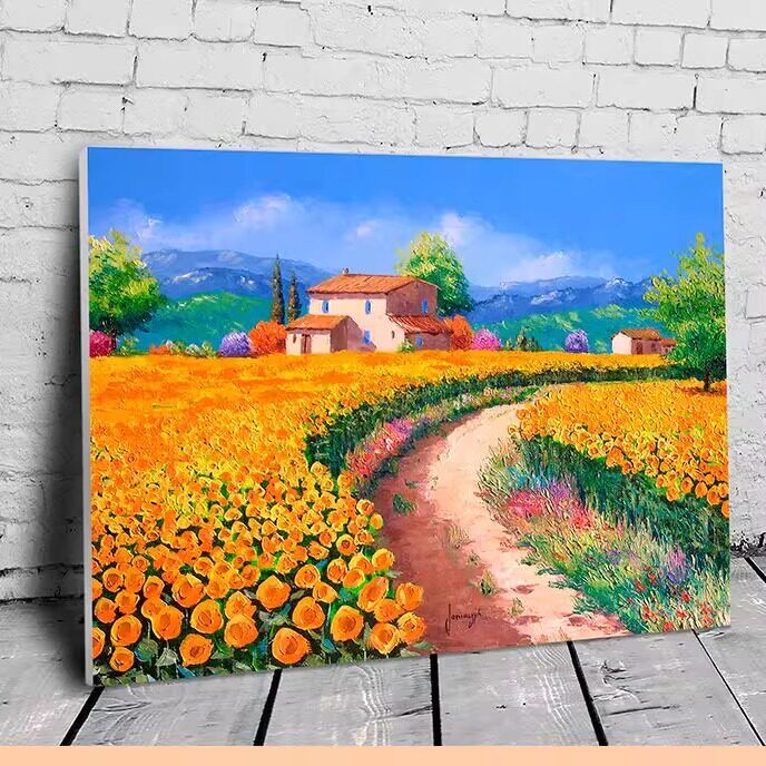 地中海花卉田园卧室餐厅风景油画