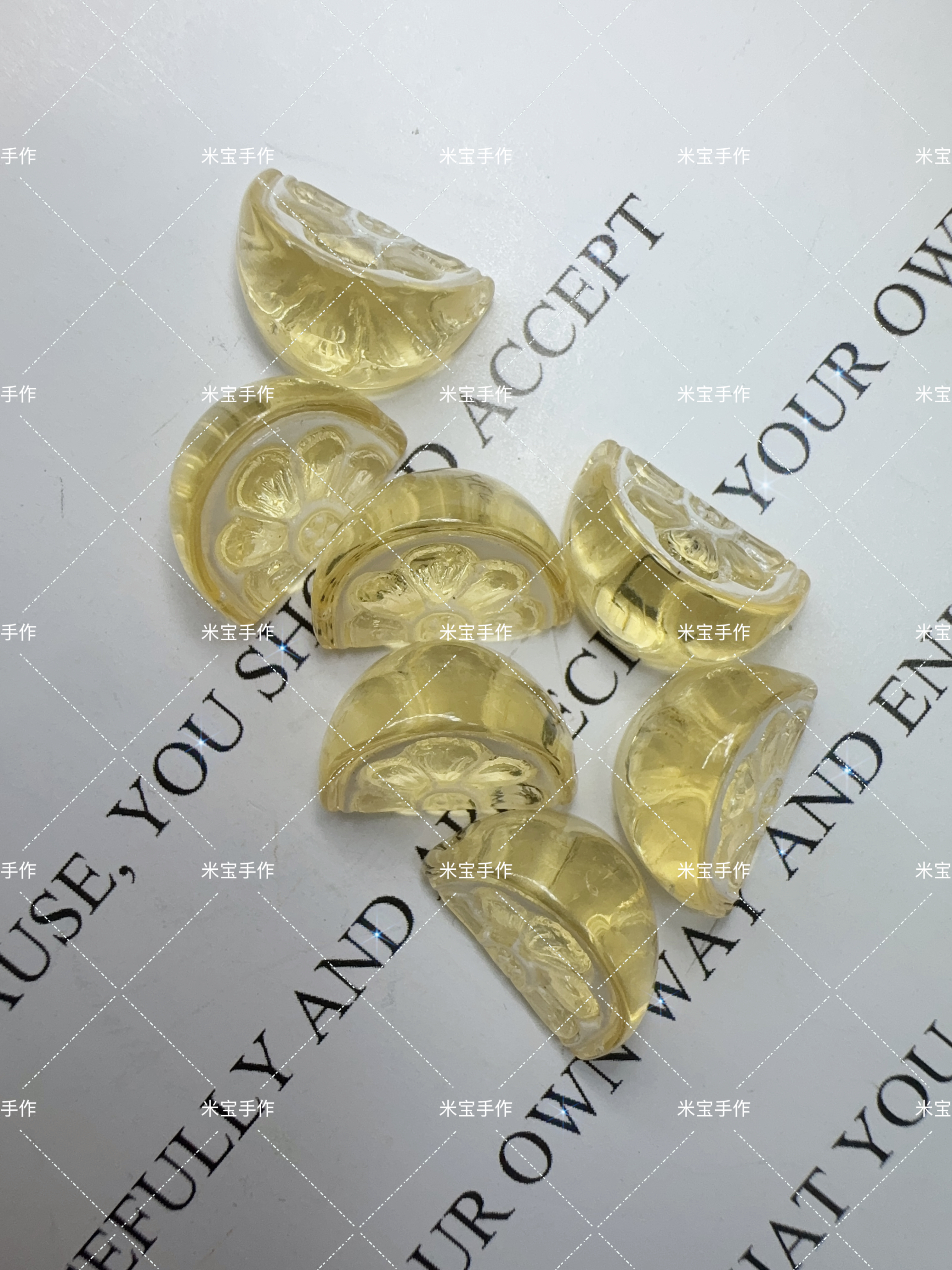 【满百包邮】定制韩国胶迷你橘子瓣通孔珠手机链包挂配件100