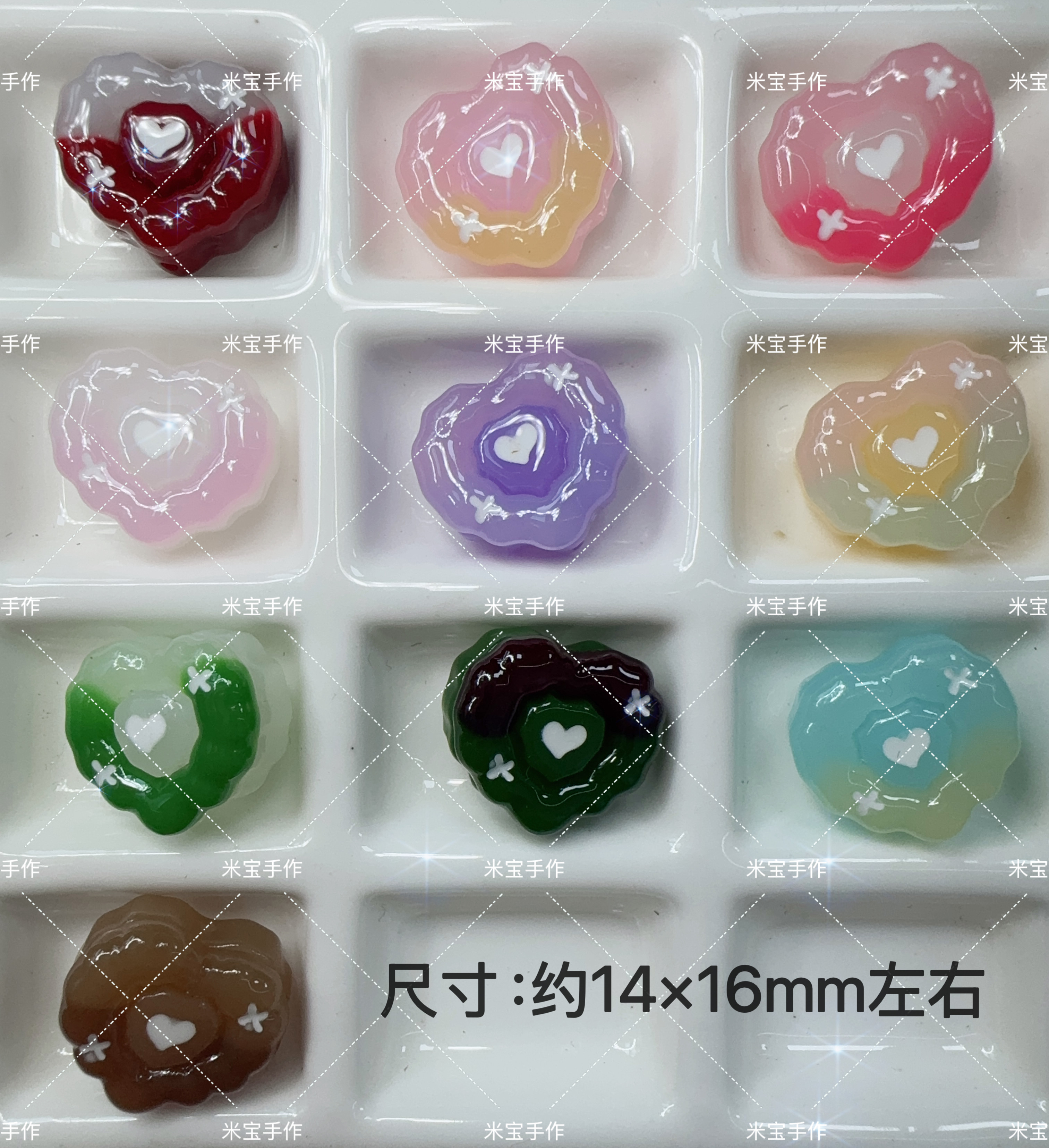 韩国胶双色立体爱心手绘通孔珠手机链包挂配件176,饰品/流行首饰/时尚饰品新,其他DIY饰品配件,淘宝优惠券,粉丝福利购,淘宝优惠卷