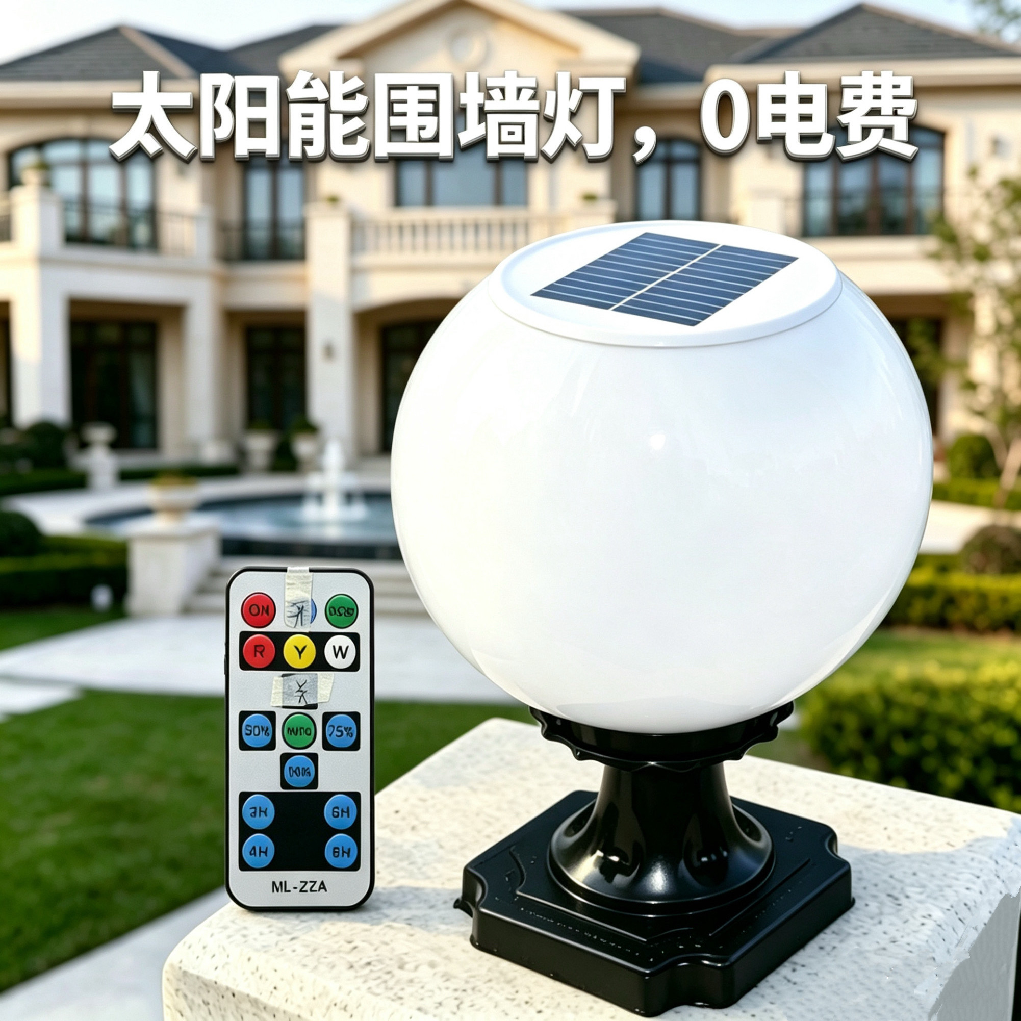 户外柱头灯圆球灯围墙灯墙头灯庭院灯球形灯罩塑料亚克力不碎球图片