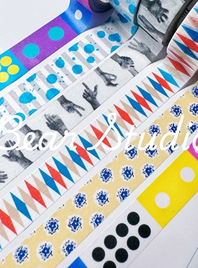 50cm分装 mt和纸胶带 手帐装饰基础百搭 黑手 菱形