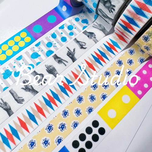 50cm分装 mt和纸胶带 手帐装饰基础百搭 黑手 菱形