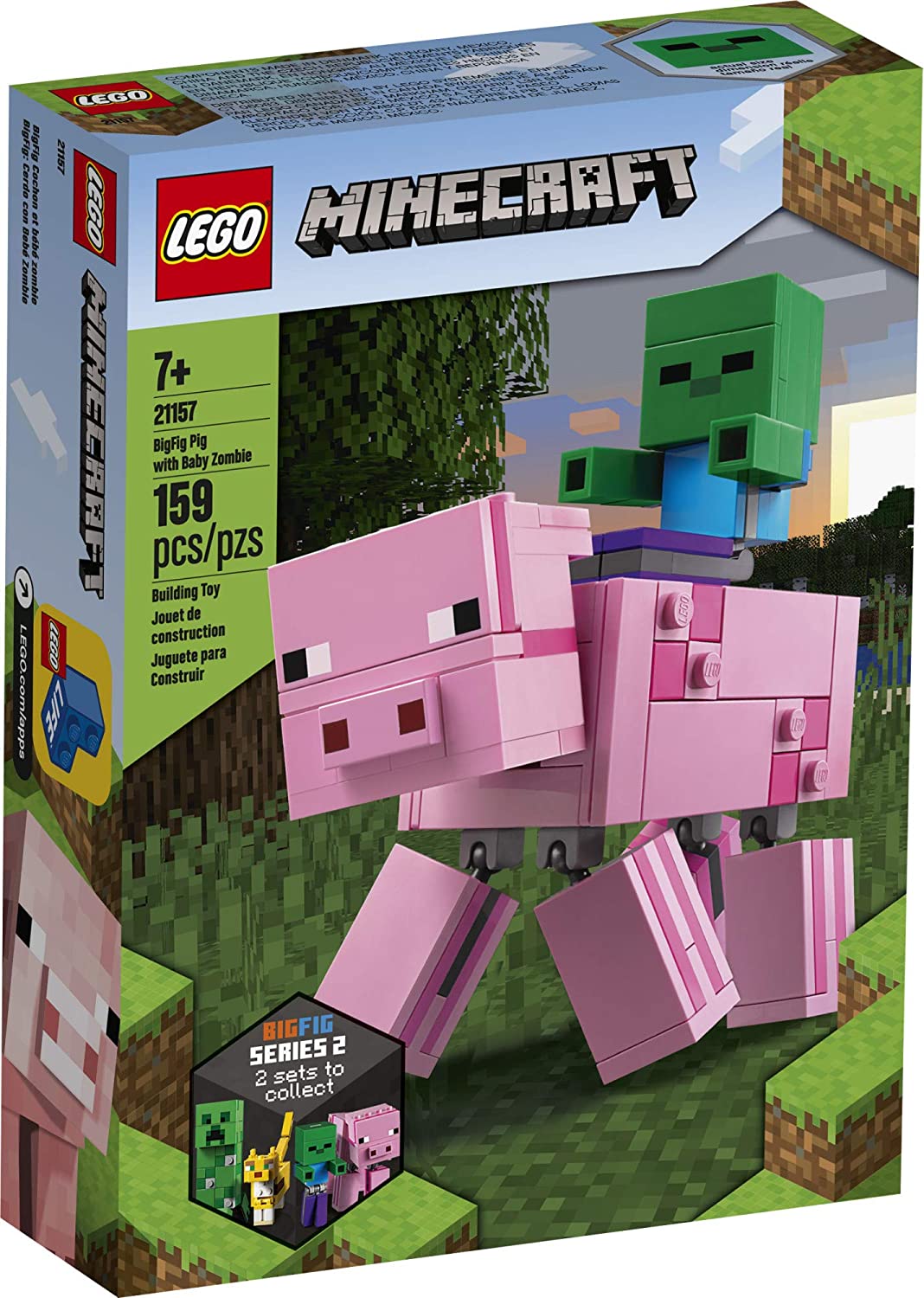 LEGO 乐高 我的世界 MINECRAFT 21157 大人仔猪和僵尸 儿童积木