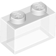 乐高 LEGO 正品零件 基础砖 1X2 透明白色 3065 3004 306540