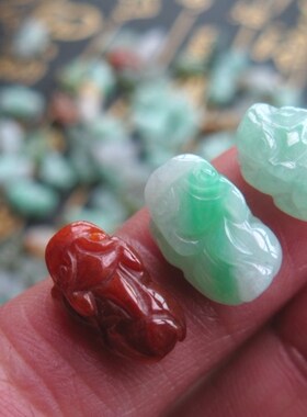 精品新款原创设计全新天然玉吊坠翡翠双貔貅挂饰手机饰品玉佩项链