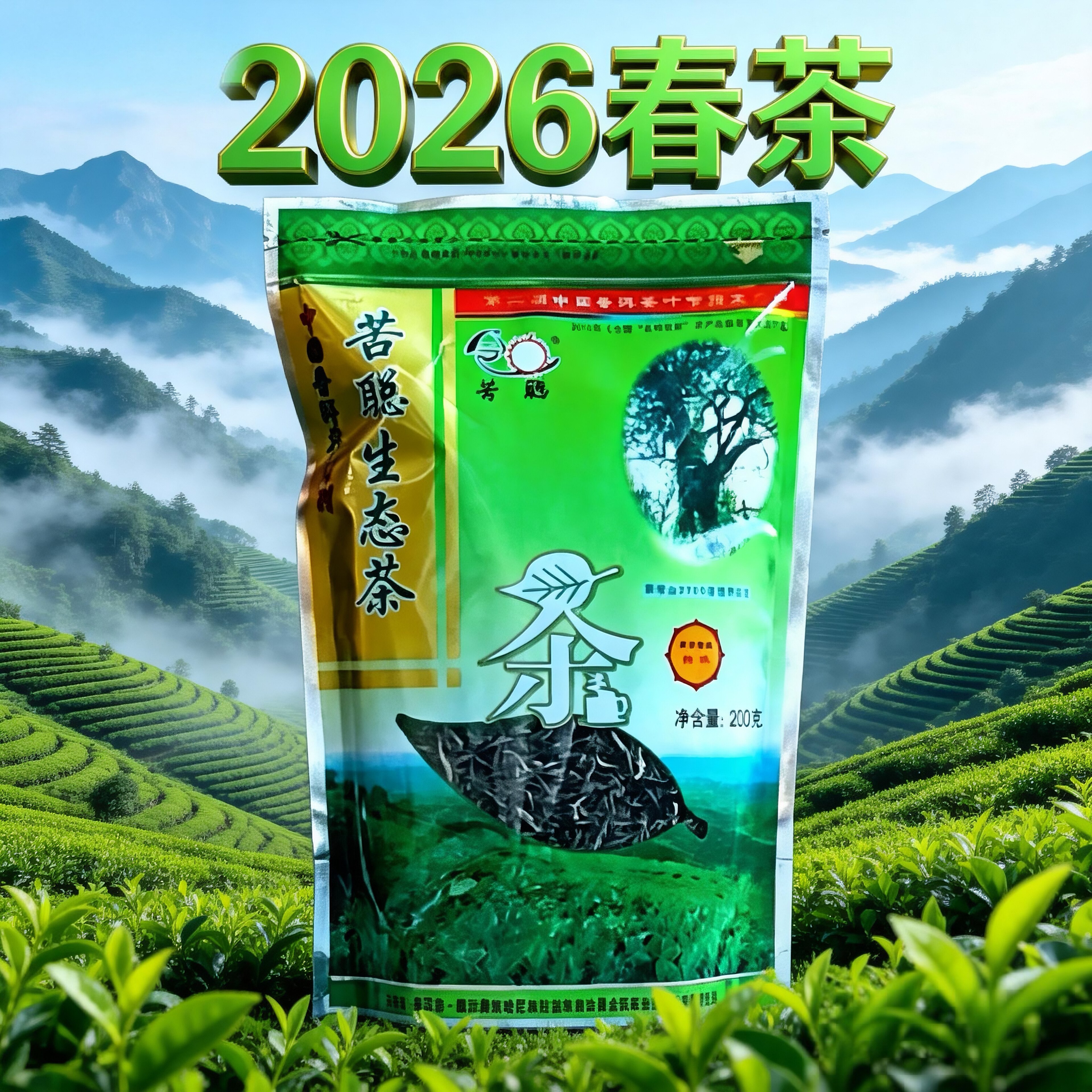 2026明前春茶苦聪特级绿茶镇沅正宗茶云南袋装浓香200g生态茶