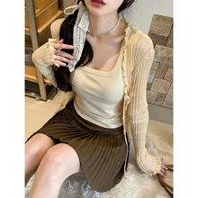 新款方领性感甜辣风吊带小背心女春夏季纯色高级感无袖可外穿上衣