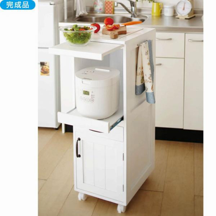 日式厨房带轮子简约抽屉式收纳柜