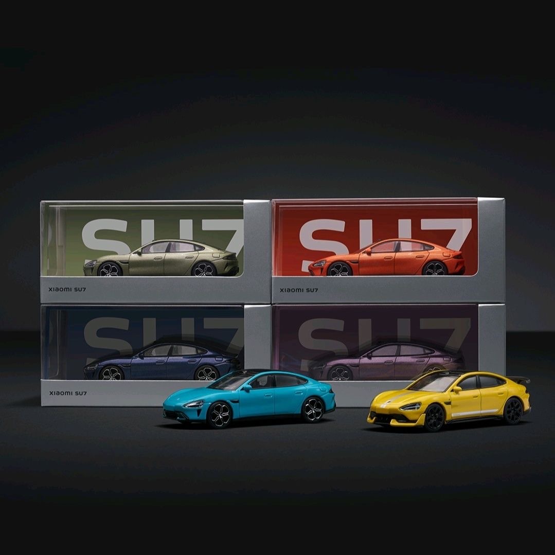 小米车模 SU7车模 YU7车模1:64 回力合金正品儿童玩具车收藏模型