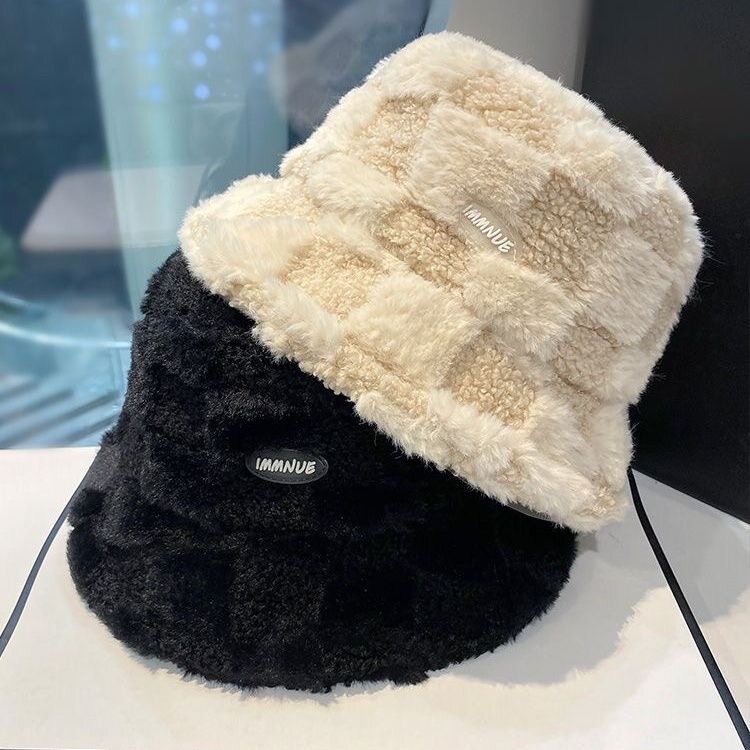 毛绒秋冬格纹渔夫帽女加厚保暖防寒风盆帽字母大头围显脸小水桶帽,服饰配件/皮带/帽子/围巾,帽子,淘宝优惠券,粉丝福利购,淘宝优惠卷