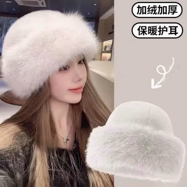 礼帽2024新款整貂仿皮时尚冬天