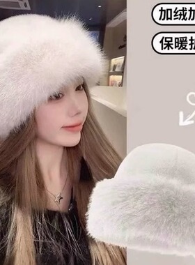 礼帽2024新款整貂仿皮时尚冬天