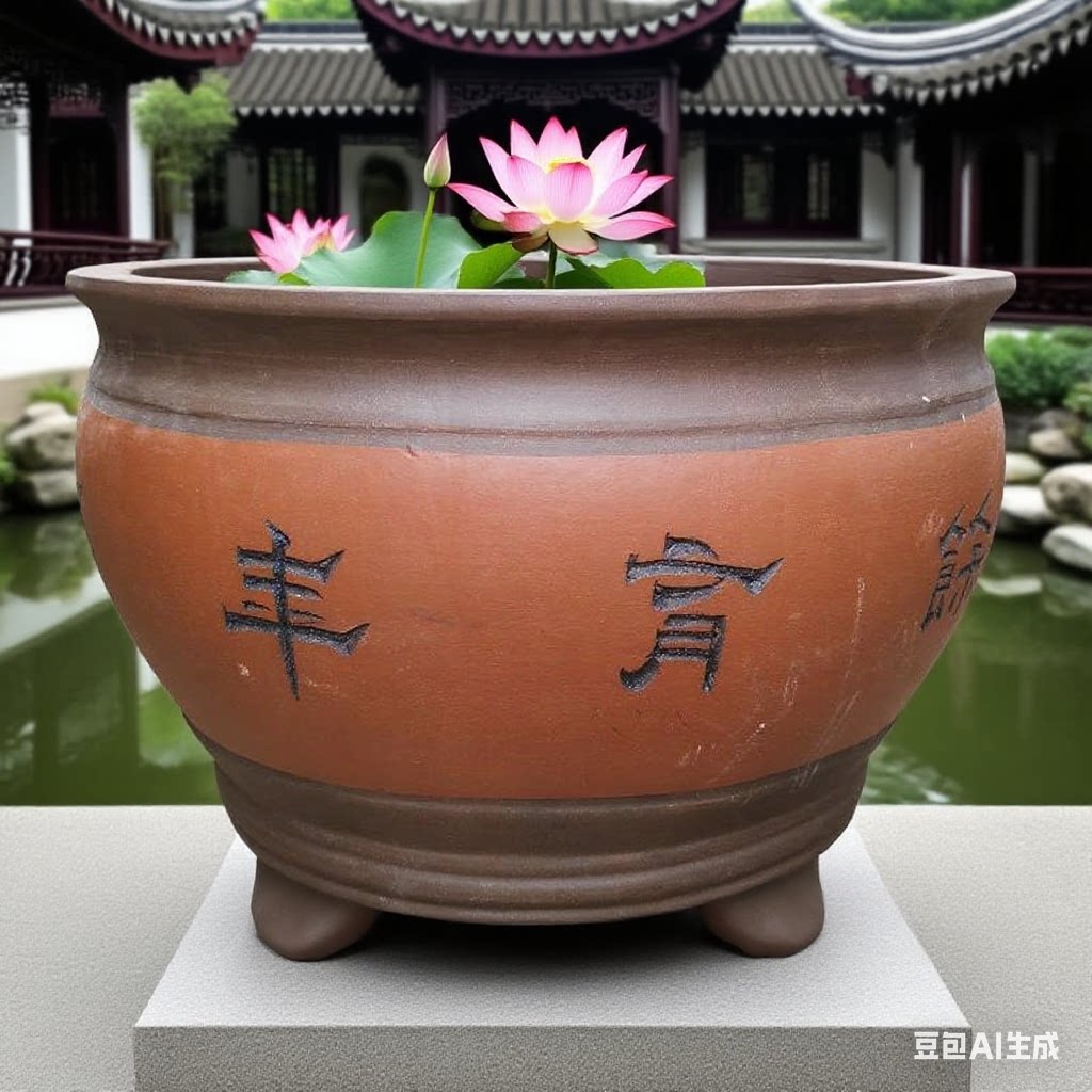 大号紫砂水缸庭院睡莲荷花盆观背古法养鱼缸风水缸养龟招财陶瓷盆