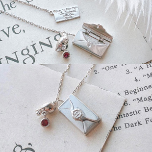 哈利波特联名项链OST官方正品925纯银录取通知书吊坠情侣款饰品