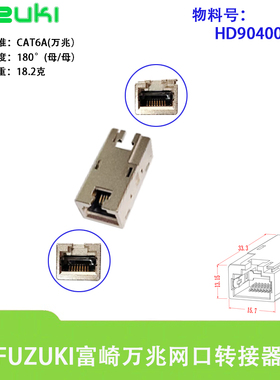 FUZUKI富崎HD9040012金属网口转接头穆尔USB4000-68000-9040022