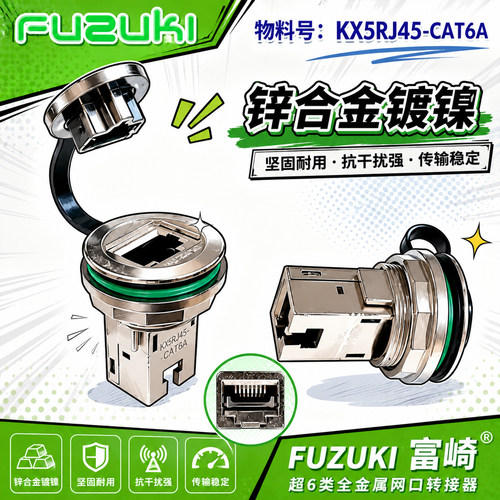 KX5RJ45-CAT6A金属网口转接头