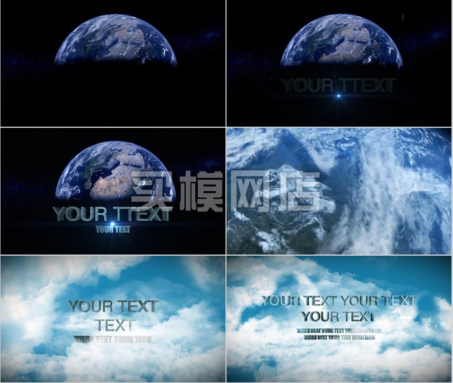 1926 大气震撼地球俯冲地面文字AE制作模板 含音频