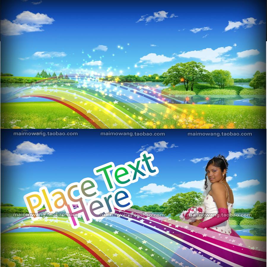 673 婚庆LED视频花园式背景动画AE模板制作设计素材AE模版含音频