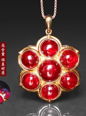 全透光朱砂晶体石女锁骨链