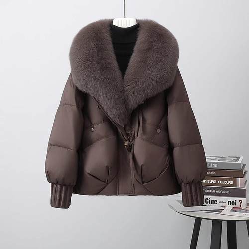 高端厚款防狐狸毛领冬季羽绒服
