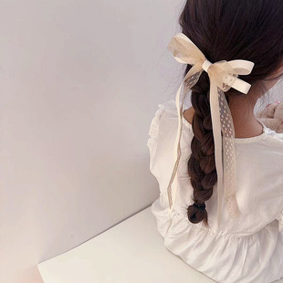 新款 压夹发饰 国风可爱甜美超仙双层蕾丝棉带蝴蝶结儿童少女系对装