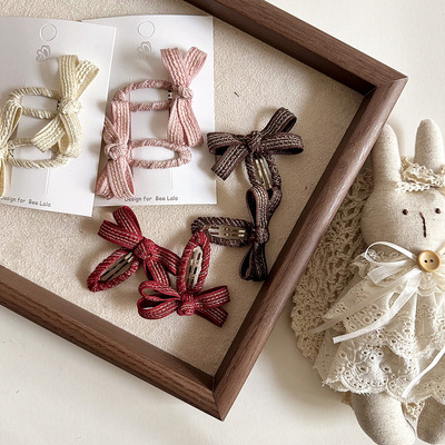 新款甜美可爱亮丝布艺蝴蝶结儿童