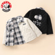 史努比男女童秋冬两面穿棉服加厚格子宽松休闲保暖短款 外套潮