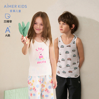 AIMER Kids25年春新款薄柔软高弹卡通印花男女童吊带A类跨栏背心