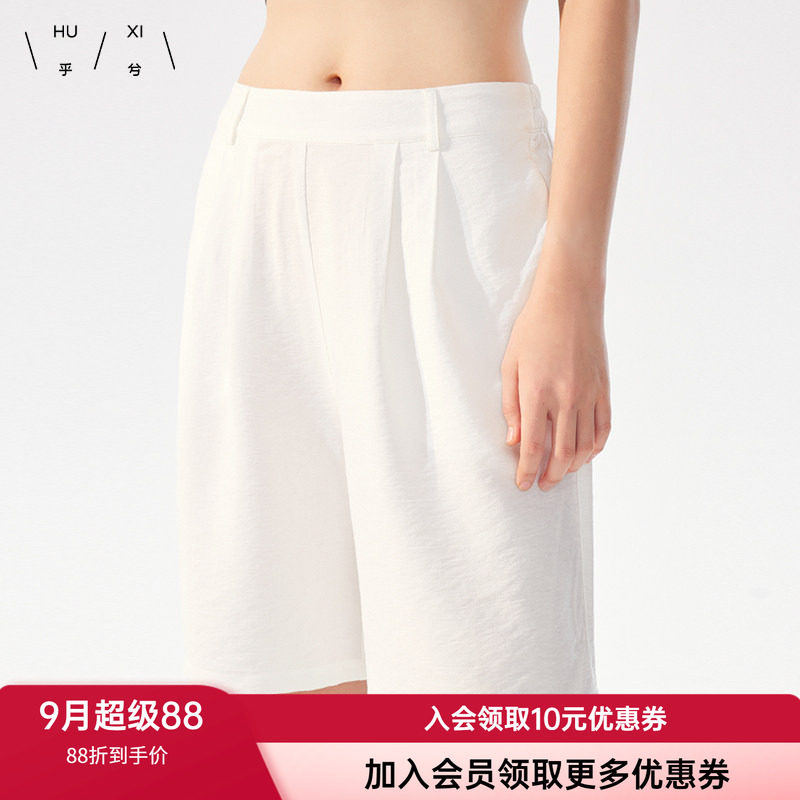 乎兮休闲中腰五分裤短裤图片