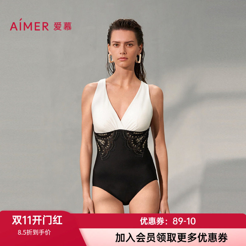 深V连体泳衣爱慕女士性感无钢圈