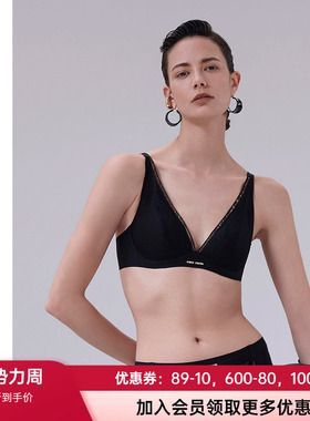 爱慕·CHUANG暮光内衣女性感深V薄模杯大胸显小上托文胸CA112091