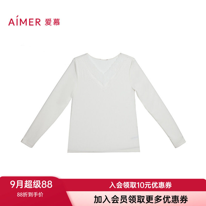 莫代尔真丝保暖上衣爱慕女士v领