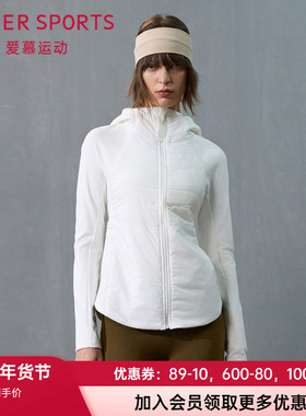 爱慕运动秋日向暖秋冬女士外穿带帽拉链薄显瘦白色棉服AS144T61