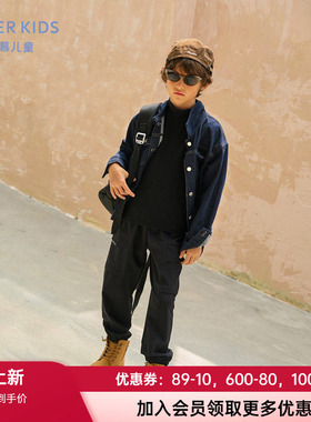 爱慕儿童自在裤PRO男孩内里拉绒柔软舒适外穿工装长裤AK282G581